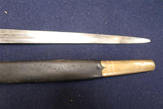 A 19th century naval officers dirk, with engraved blade